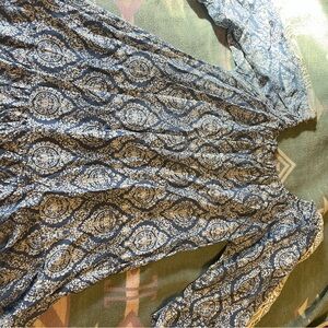 JODIFL Blue and White Textured Top